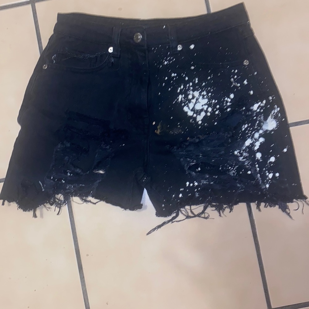 Bleached jean shorts